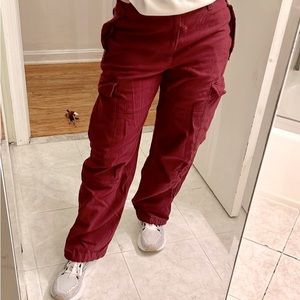 TNA New Supply Cargo Pant in Burgundy